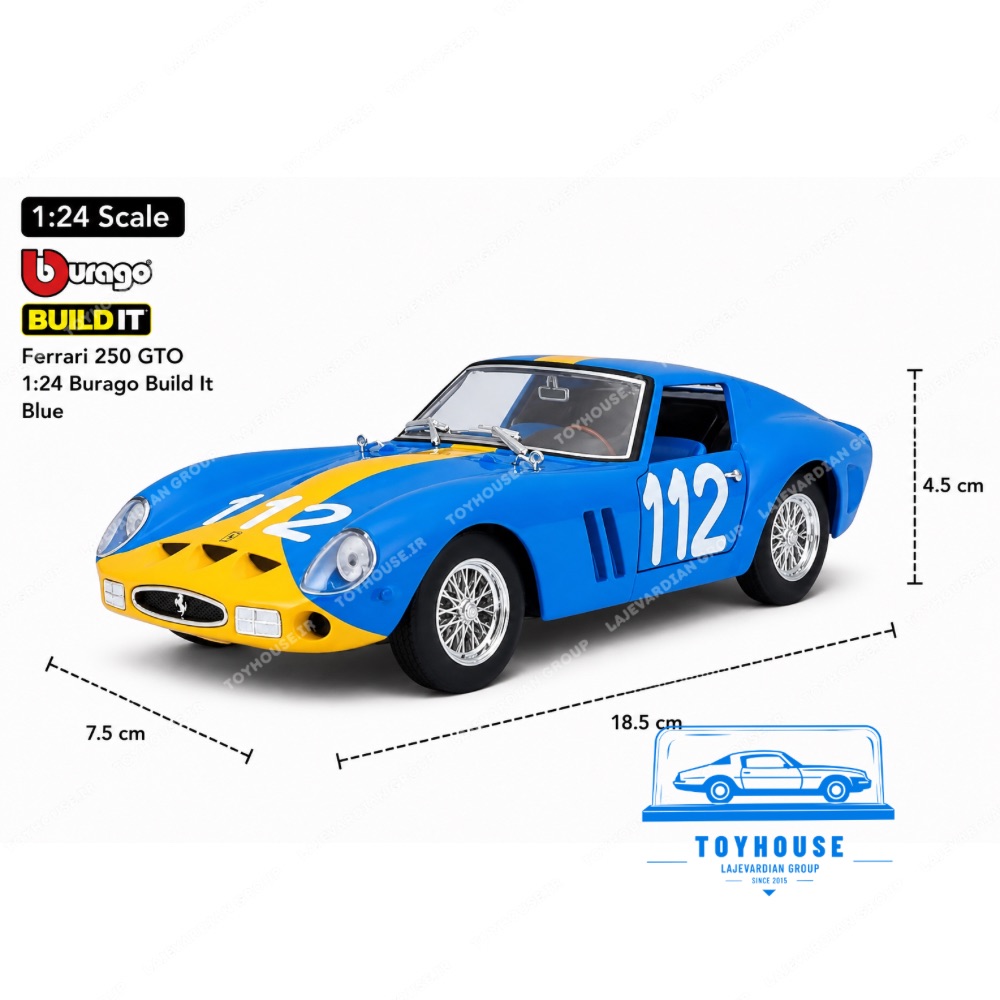 ماکت ماشین فراری مونتاژی 250 GTO ۱:۲۴ بوراگو - تصویر 2