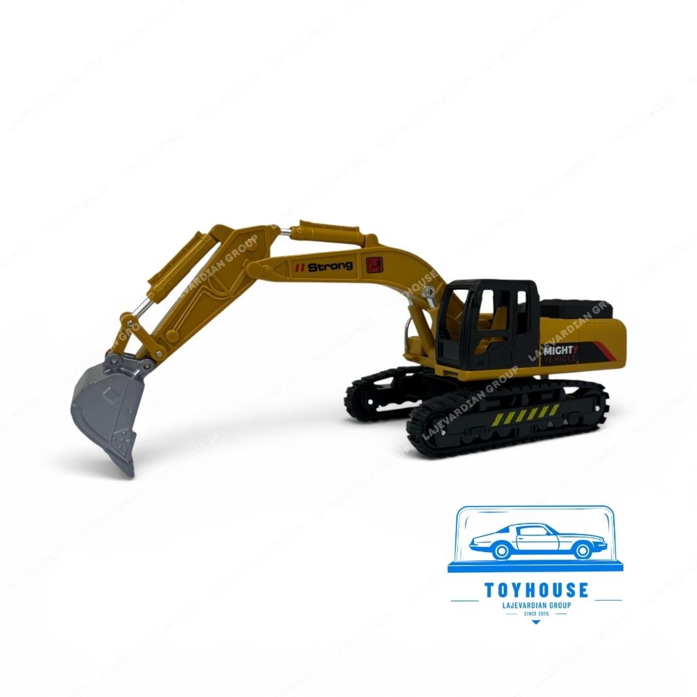 ماکت بیل مکانیکی زنجیری TY Models مقیاس 1:32 زرد مشکی با بازوی متحرک رنگ زرد راهسازی