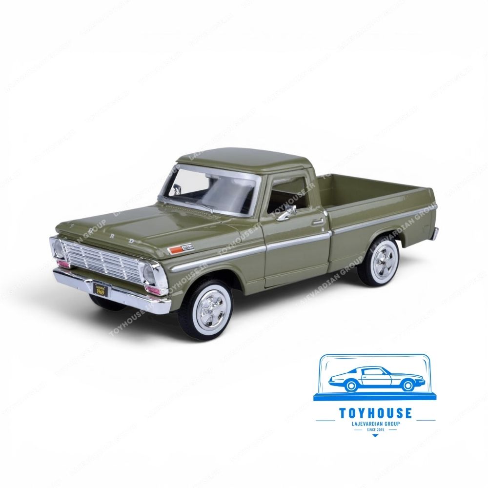 ماکت فلزی فورد F-100 پیکاپ مدل ۱۹۶۹ وانت برند موتورمکس سری Timeless Legends مقیاس ۱:۲۴ با جزئیات کامل بدنه و تریم کرومی