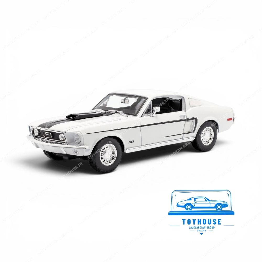 ماکت فلزی فورد موستانگ GT کبرا جت 1968 سفید برند مایستو سری Special Edition مقیاس 1:18