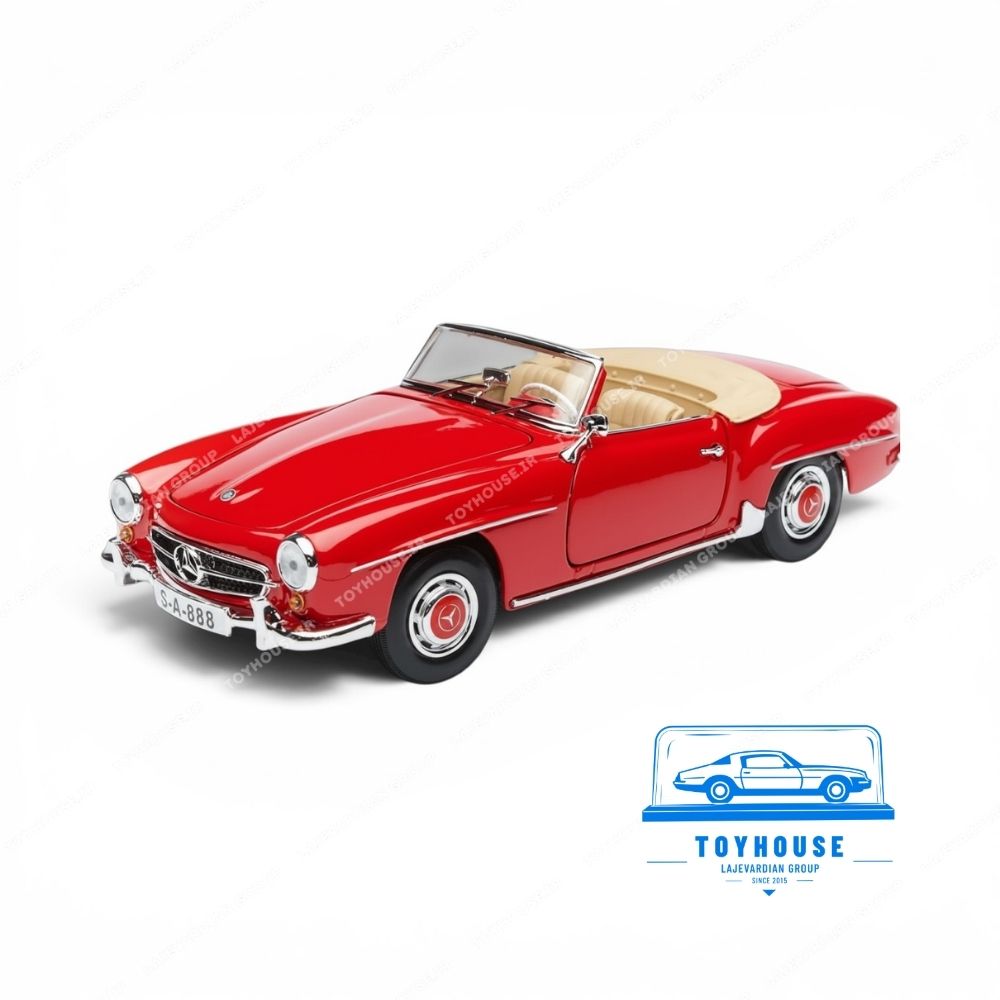 ماکت مرسدس بنز کلاسیک 190 اس‌ال رودستر 1955 قرمز مقیاس 1:18 مایستو سری Special Edition