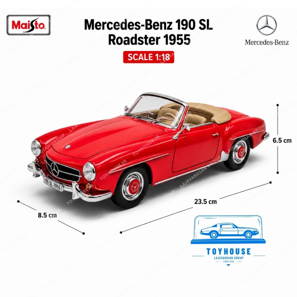 ماکت ماشین مرسدس بنز 190SL ۱۹۵۵ مایستو ۱:۱۸ - تصویر 5