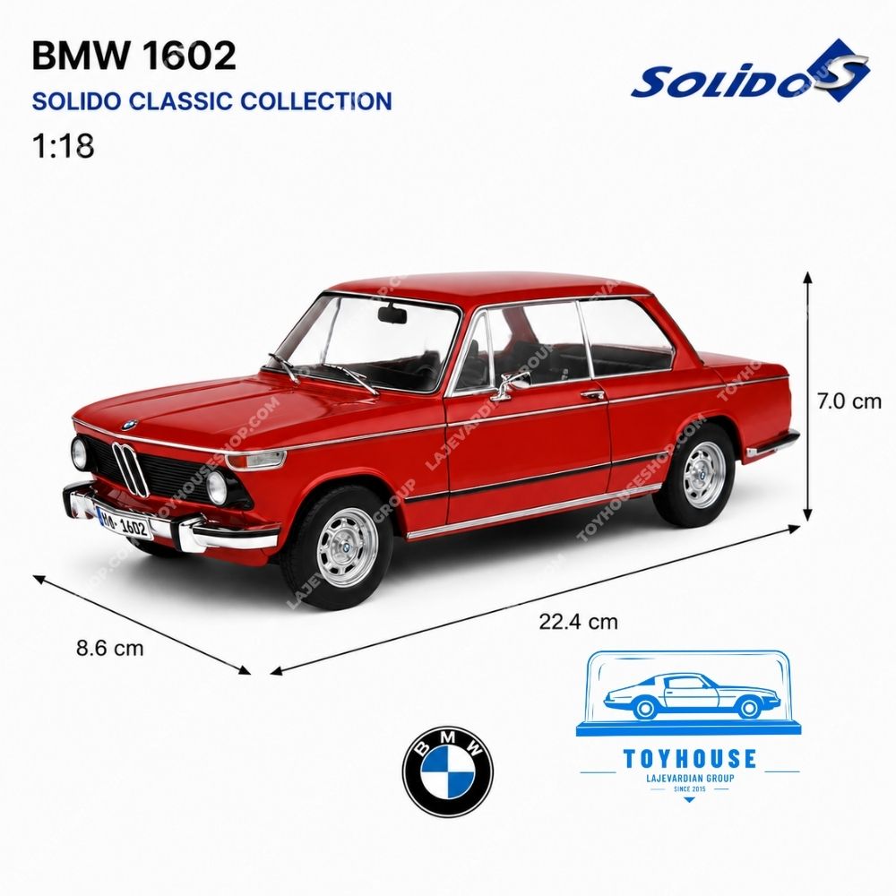 ماکت ماشین BMW ۱۶۰۲ کلاسیک سولیدو ۱:۱۸ - تصویر 3