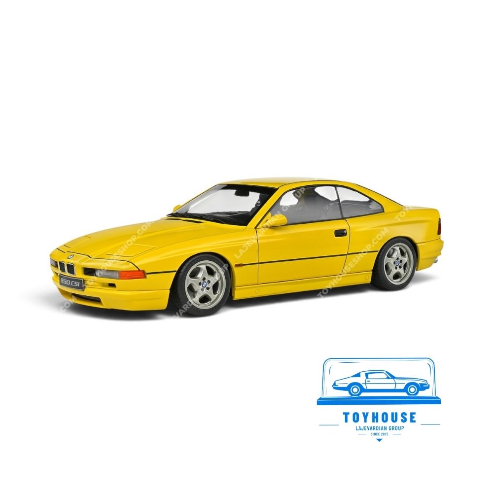 ماکت ماشین BMW 850 CSi E31 برند سولیدو مقیاس ۱:۱۸ رنگ زرد