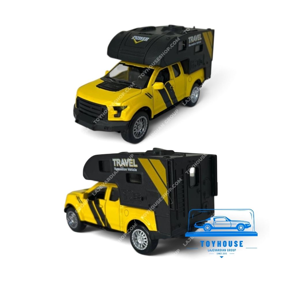 ماکت ماشین فورد F-150 کمپر موزیکال چراغدار عقبکش - تصویر 2