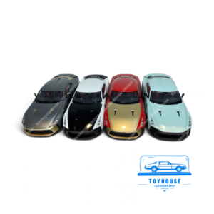 مجموعه چهار رنگ ماکت نیسان GT-R50 ایتال دیزاین شامل خاکستری طلایی، نقره‌ای مشکی، قرمز طلایی و آبی روشن با نمای جلو و کاپوت‌های متفاوت